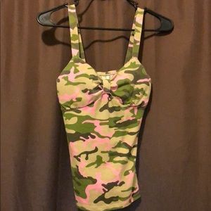 No Boundaries pink camo tank top